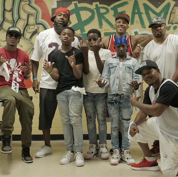 Midnight Basketball - Guys Holding Up Heal America T-shirts